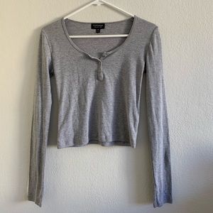 topshop long sleeve henley top
